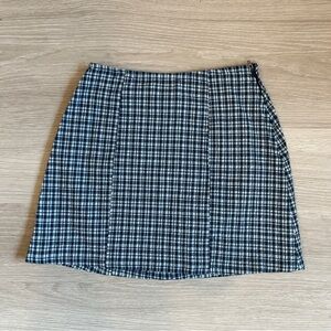 Urban Outfitters BDG Blue Plaid Mini Skirt with Front Slit - XS.